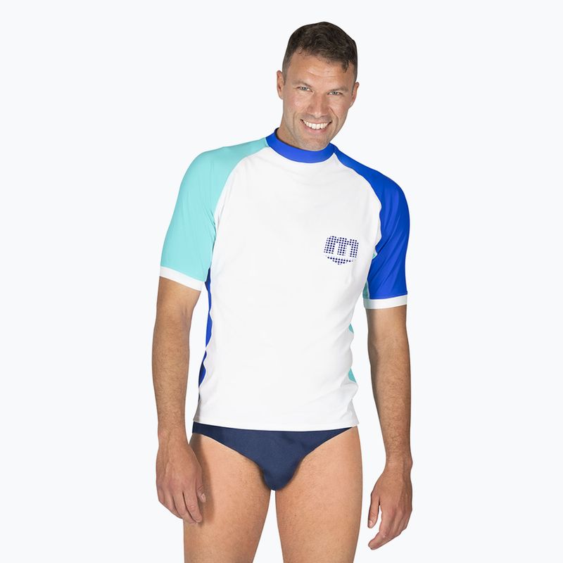 Мъжка тениска за плуване Mares Rashguard Shield white