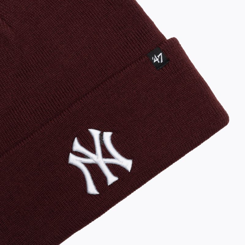 Зимна шапка 47 Brand MLB New York Yankees Haymaker dark maroon 3