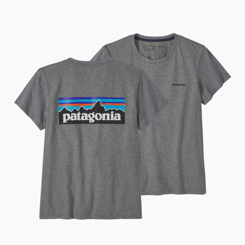 Дамска тениска за трекинг Patagonia P-6 Logo Responsibili-Tee gravel heather 3