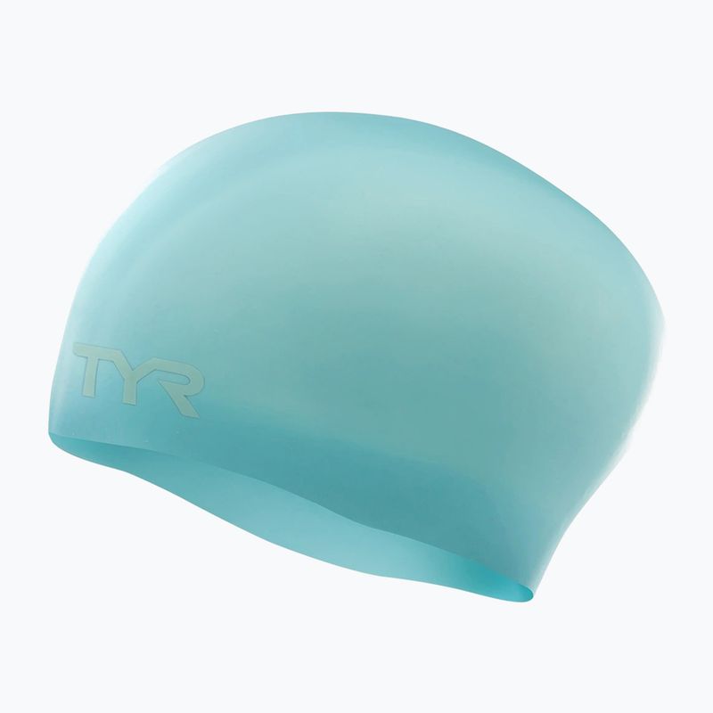 Шапка за плуване TYR Long Hair Wrinkle Free Silicone  light blue