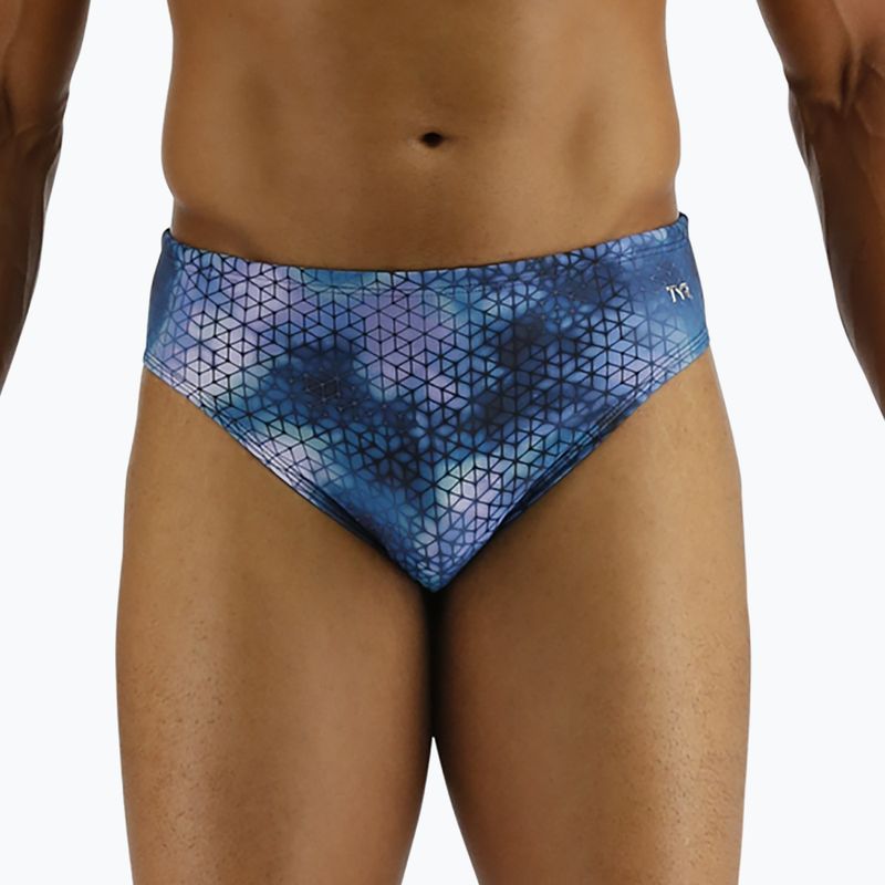 Мъжки слипове за плуване TYR Starhex Racer blue ice