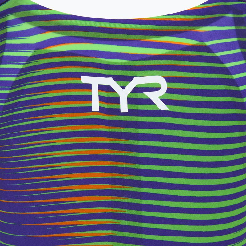 Дамски цял костюм за плуване TYR Avictor 2.0 Luminins Open Back elec lime 3