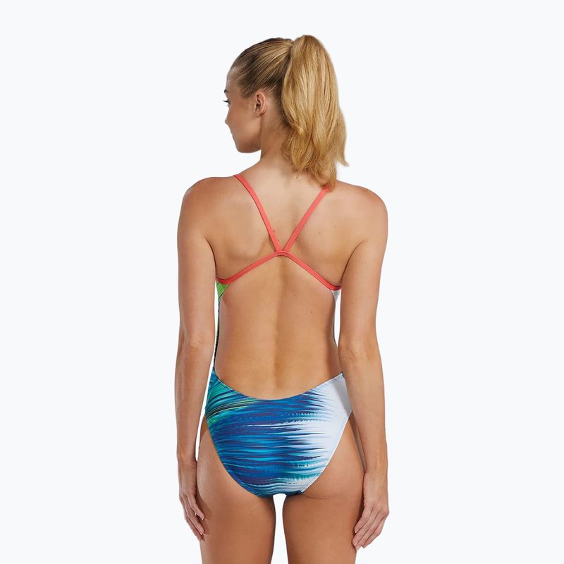 Дамски цял бански костюм TYR Durafast Elite Bravura Cutoutfit white/multi 2