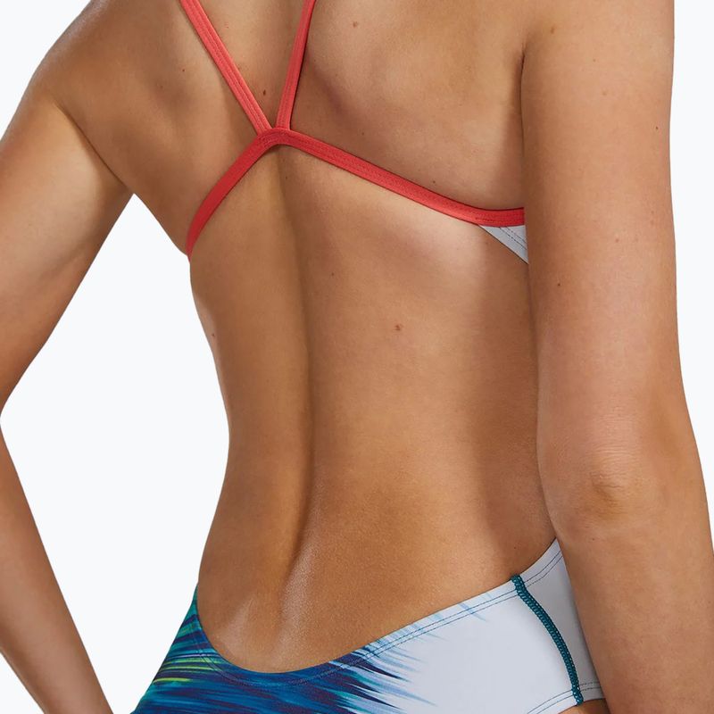 Дамски цял бански костюм TYR Durafast Elite Bravura Cutoutfit white/multi 8