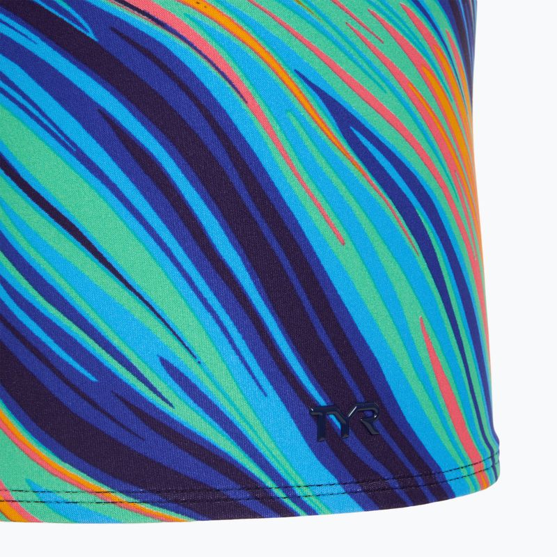 Мъжки боксерки за плуване TYR Durafast Elite Riptidal Square Leg teal/orange 3