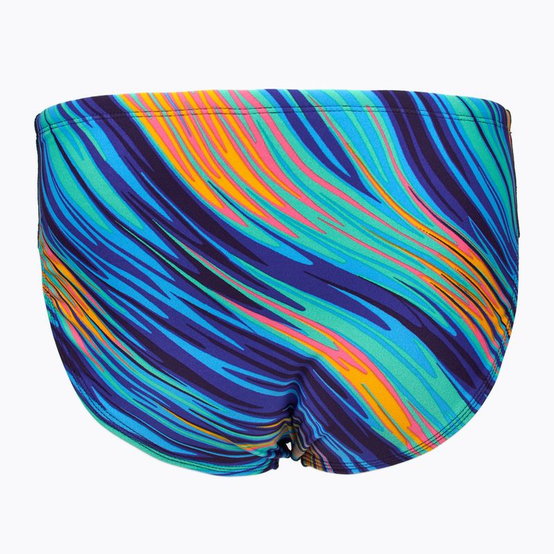 Мъжки слипове за плуване TYR Durafast Elite Riptidal Briefs teal/orange 2