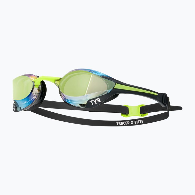 Очила за плуване TYR Tracer-X Elite Racing Mirrored black/lime
