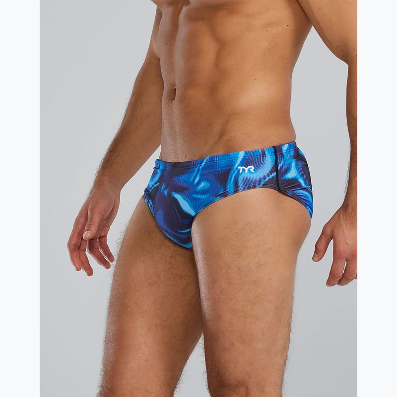 Мъжки бански тип слип TYR Durafast Elite Waveform Brief blue 4