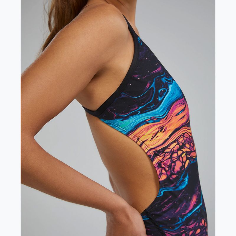 Дамски цял бански костюм Tyr Durafast Elite Magmata Cutoutfit gold/multi/rainbow 7