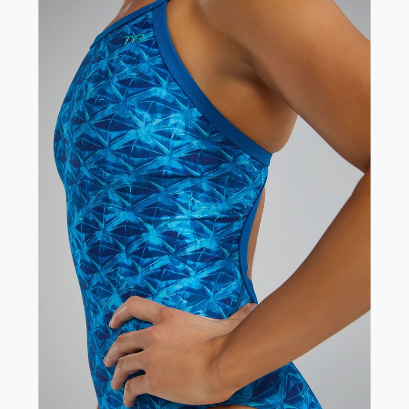Дамски цял бански костюм Tyr Durafast Elite Oceanid Diamondfit light blue/aqua 8