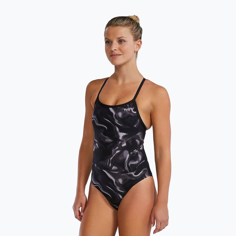Дамски цял бански TYR Durafast Elite Waveform Diamondfit titanium 6