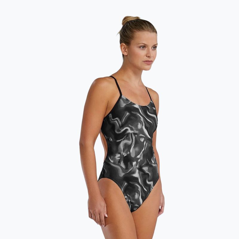 Дамски цял бански костюм TYR Durafast Elite Waveform Cutoutfit titanium 6