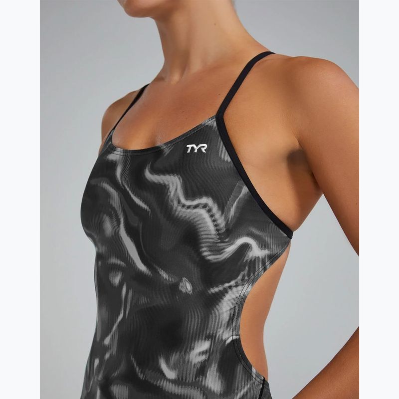 Дамски цял бански костюм TYR Durafast Elite Waveform Cutoutfit titanium 10