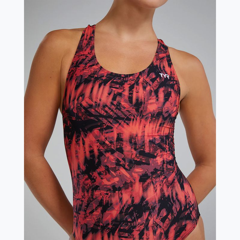 Дамски цял бански костюм TYR Durafast Lite Seismo Maxfit red 5