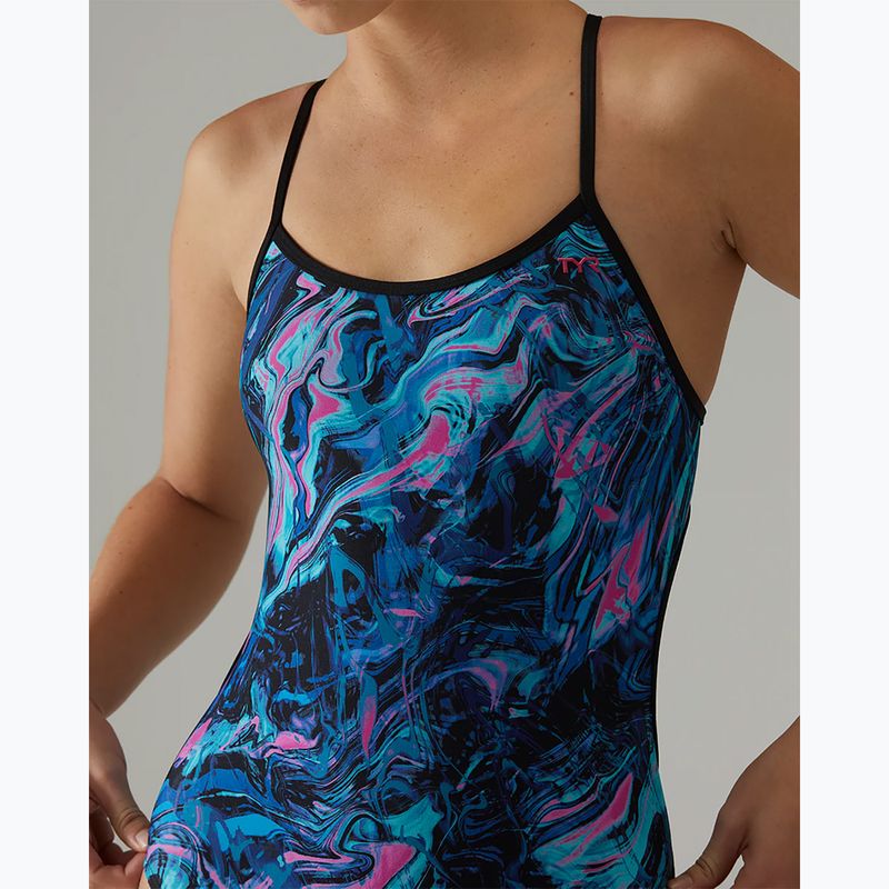 Дамски цял бански костюм TYR Durafast Elite Trinityfit blue/pink marmais 7