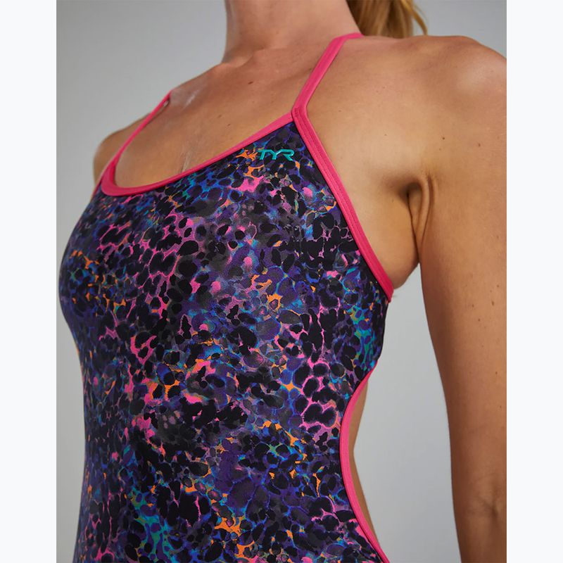 Дамски цял бански костюм TYR Durafast Elite Trinityfit petunia stipple 7