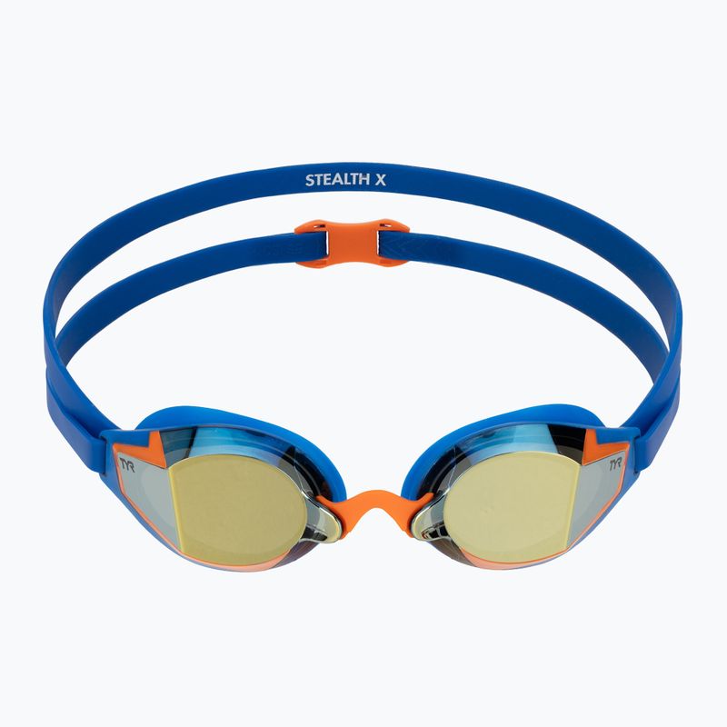 Очила за плуване TYR Stealth-X Performance Mirrored navy/gold 2