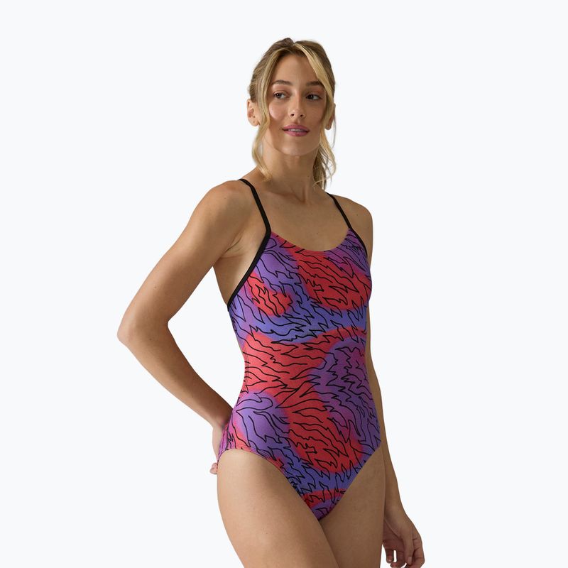 Дамски цял костюм за плуване Tyr Cutoutfit Hodori orange/purple 3