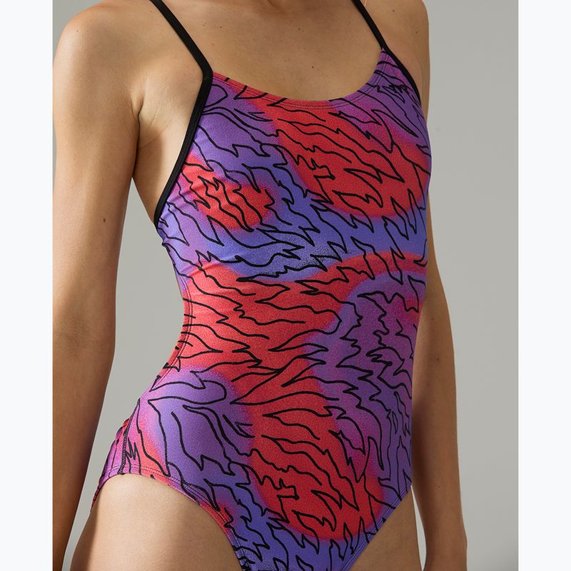Дамски цял костюм за плуване Tyr Cutoutfit Hodori orange/purple 5