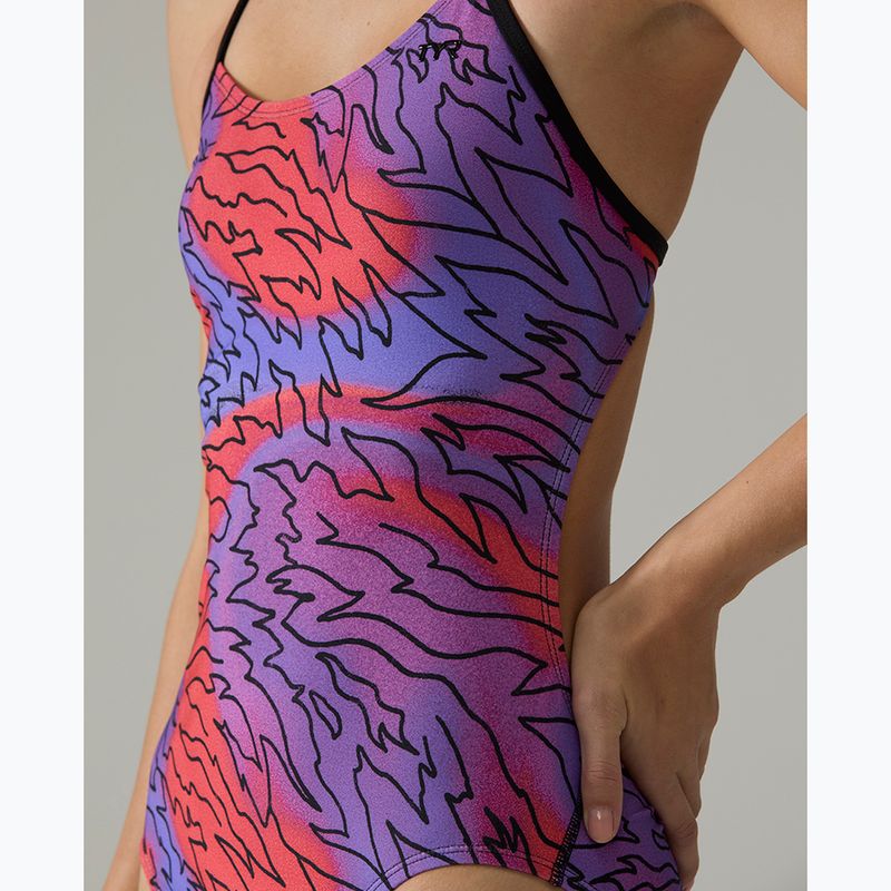 Дамски цял костюм за плуване Tyr Cutoutfit Hodori orange/purple 6
