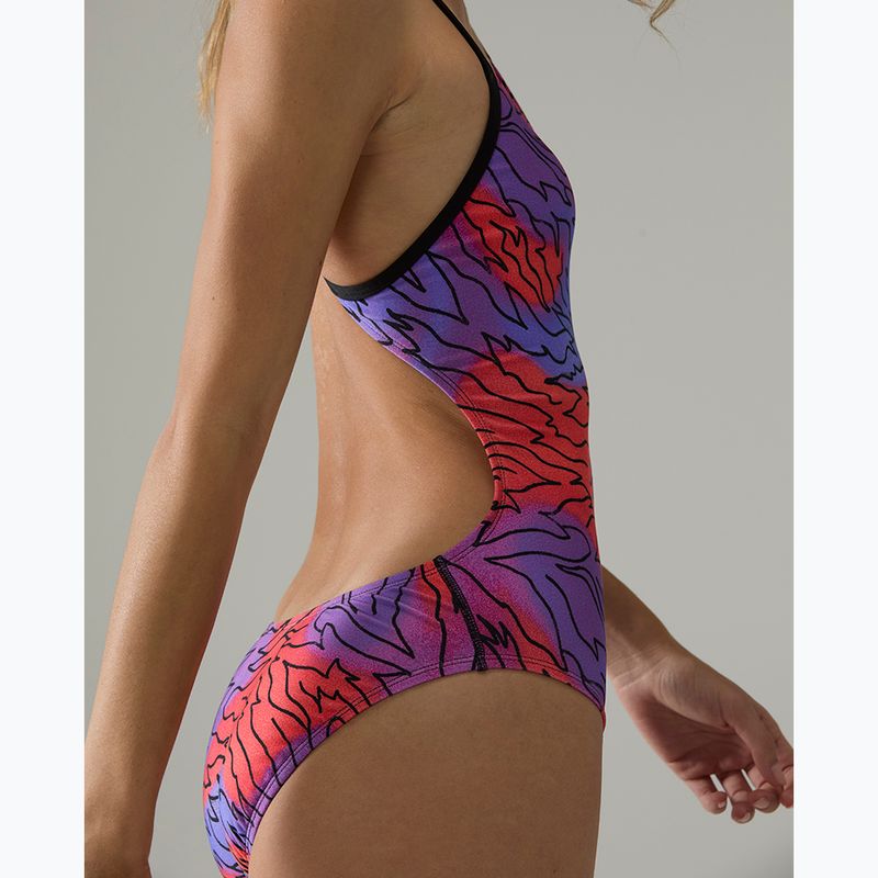 Дамски цял костюм за плуване Tyr Cutoutfit Hodori orange/purple 8