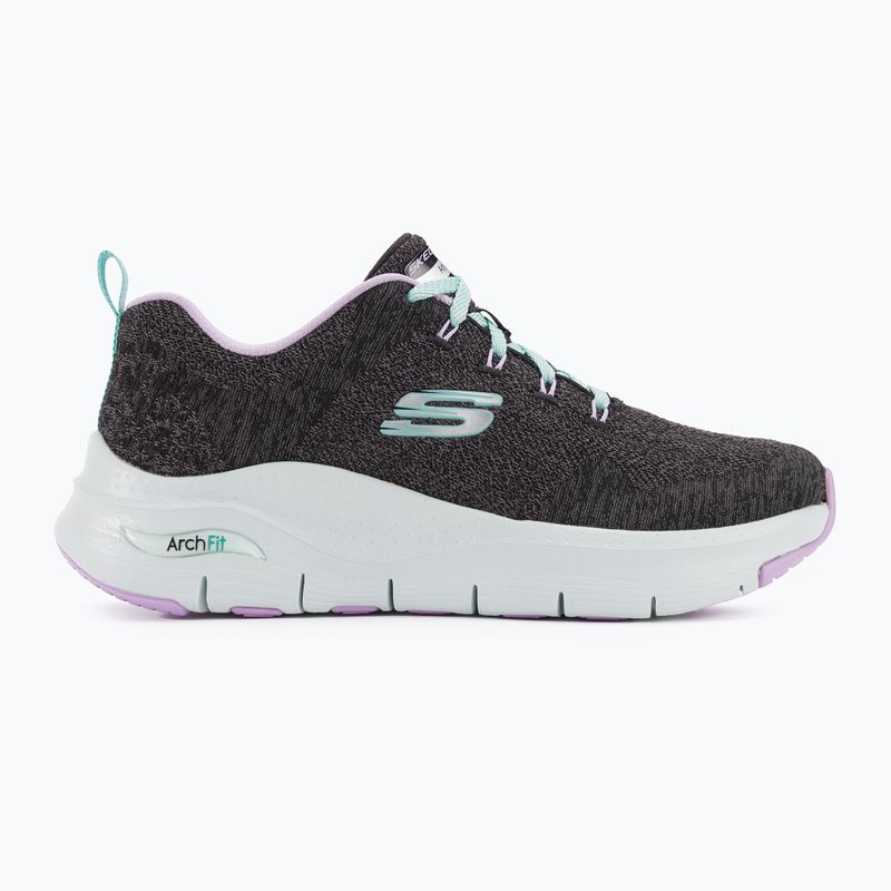 Дамски обувки за тренировка SKECHERS Arch Fit Comfy Wave black/lavender 2