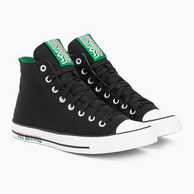 Converse Chuck Taylor All Star Hi черни/зелени/първични розови маратонки 4