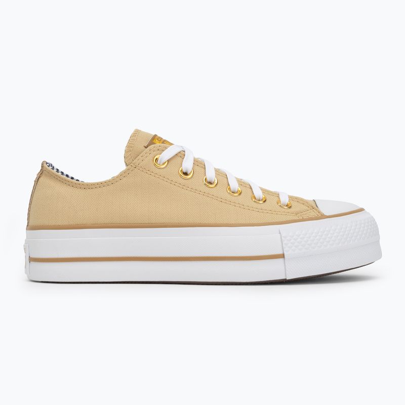 Converse дамски маратонки Chuck Taylor All Star Lift Platform Herringbone Stripe utility sunflower/trek tan 2