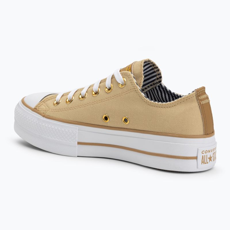 Converse дамски маратонки Chuck Taylor All Star Lift Platform Herringbone Stripe utility sunflower/trek tan 3