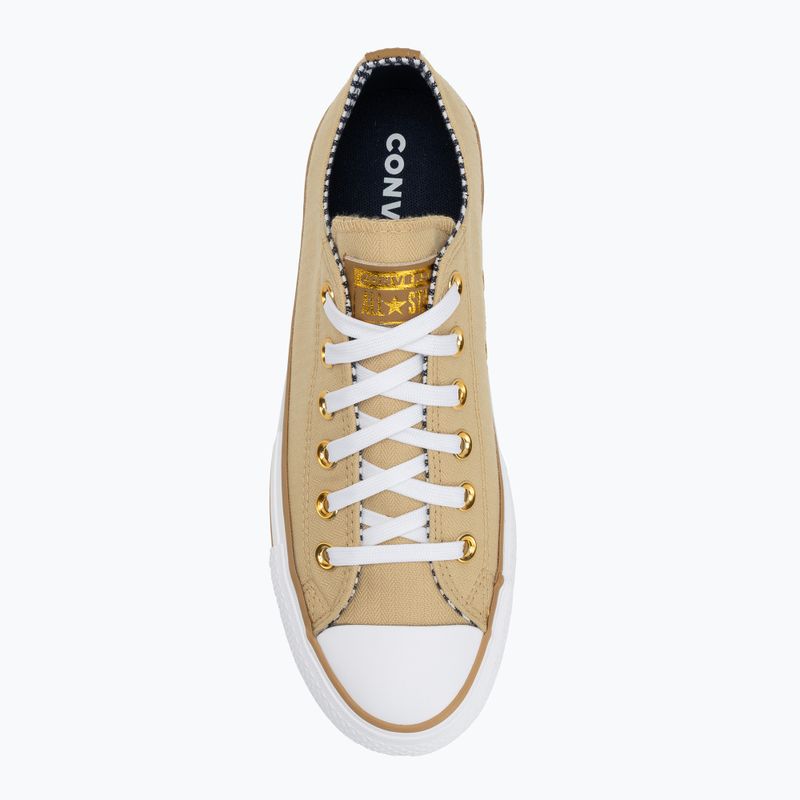 Converse дамски маратонки Chuck Taylor All Star Lift Platform Herringbone Stripe utility sunflower/trek tan 5