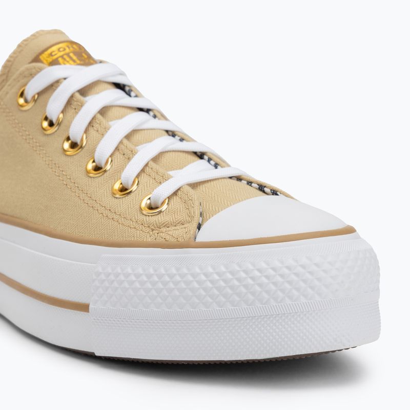 Converse дамски маратонки Chuck Taylor All Star Lift Platform Herringbone Stripe utility sunflower/trek tan 7