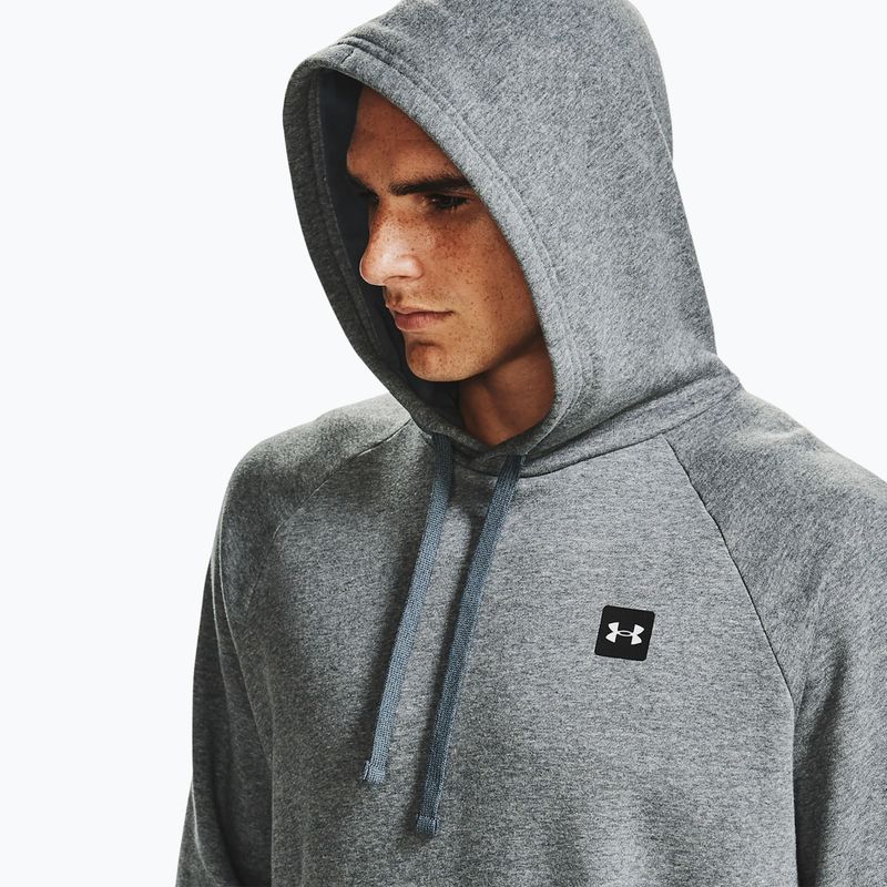 Мъжки суитшърт Under Armour Rival Hoodie pitch gray light heather/onyx white 7