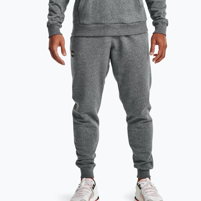 Мъжки тренировъчни панталони Under Armour Rival Fleece Joggers сив 1357128