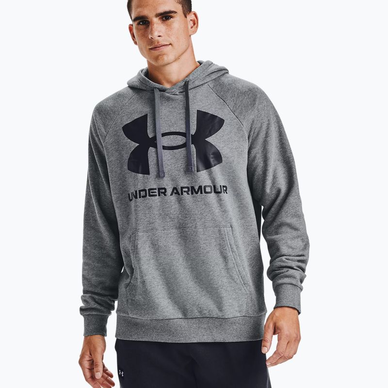 Мъжки суитшърт за тренировки Under Armour Rival Fleece Big Logo HD тъмно сив 1357093-012