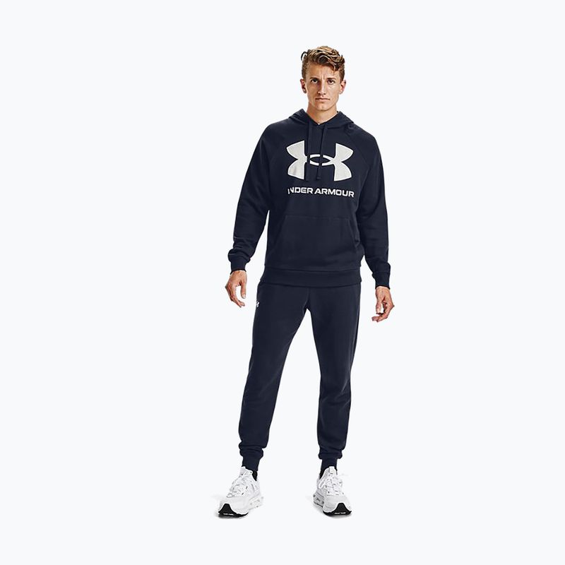 Under Armour мъжка блуза с качулка Rival Fleece Big Logo Hd тъмно синьо 1357093 2