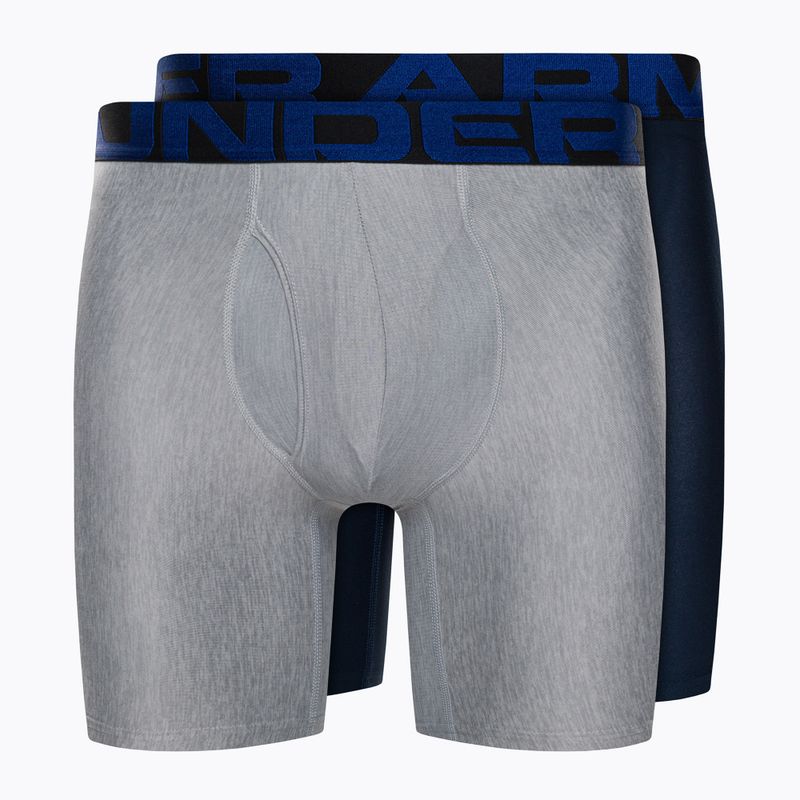 Мъжки боксерки Under Armour Ua Tech 6In 2-Pack сиви 1363619-408