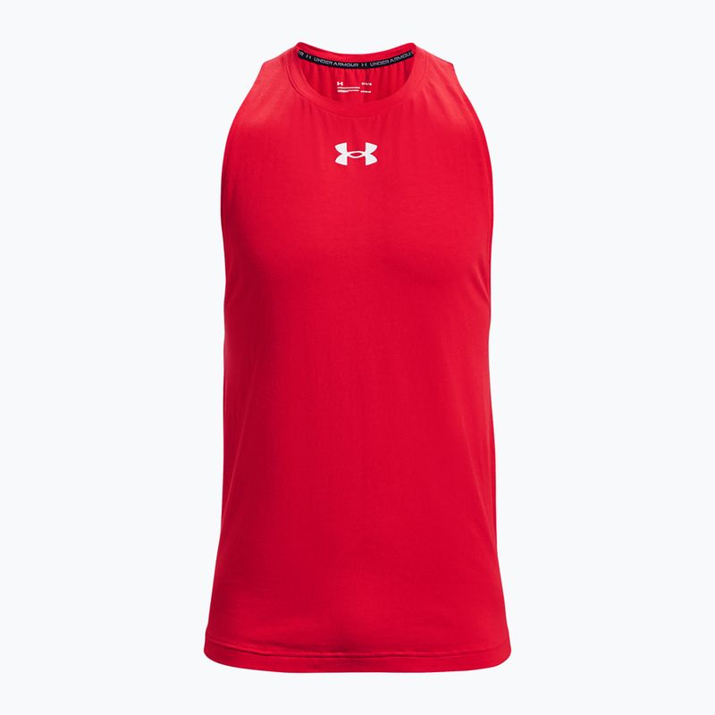 Under Armour Baseline Cotton Tank червено/бяло/бяло мъжка баскетболна фланелка 5