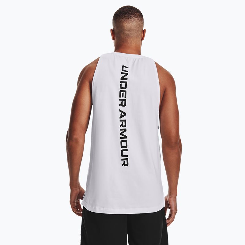 Under Armour Baseline Cotton Tank 100 мъжки баскетболен анцуг бяло и черно UAR-1361901100-100 3