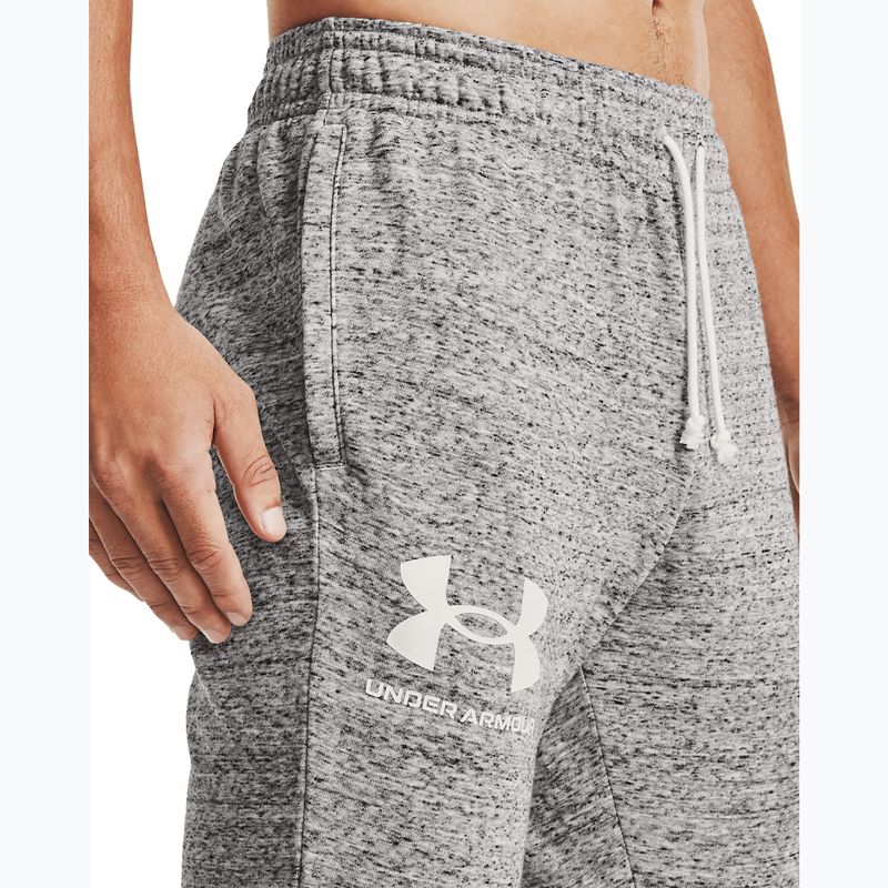 Мъжки панталони Under Armour Ua Rival Terry Jogger сиво/меланж 4