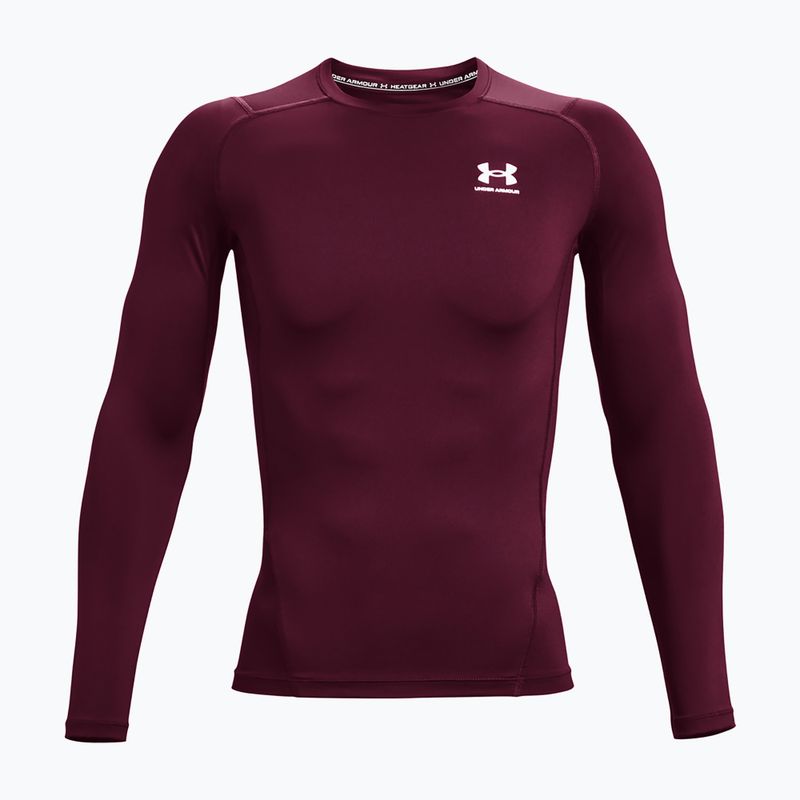 Мъжки тренировъчен анцуг с дълъг ръкав Under Armour Ua HG Armour Comp LS бордо/бяло 4