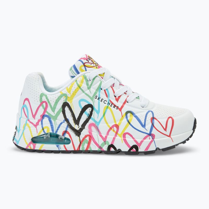 Дамски обувки SKECHERS JGoldcrown Uno Spread The Love white/multicolor 2