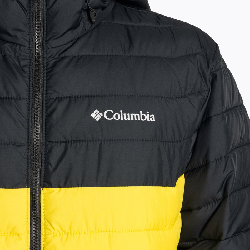 Columbia Powder Lite Hooded мъжко пухено яке черно/жълто 1693931 3