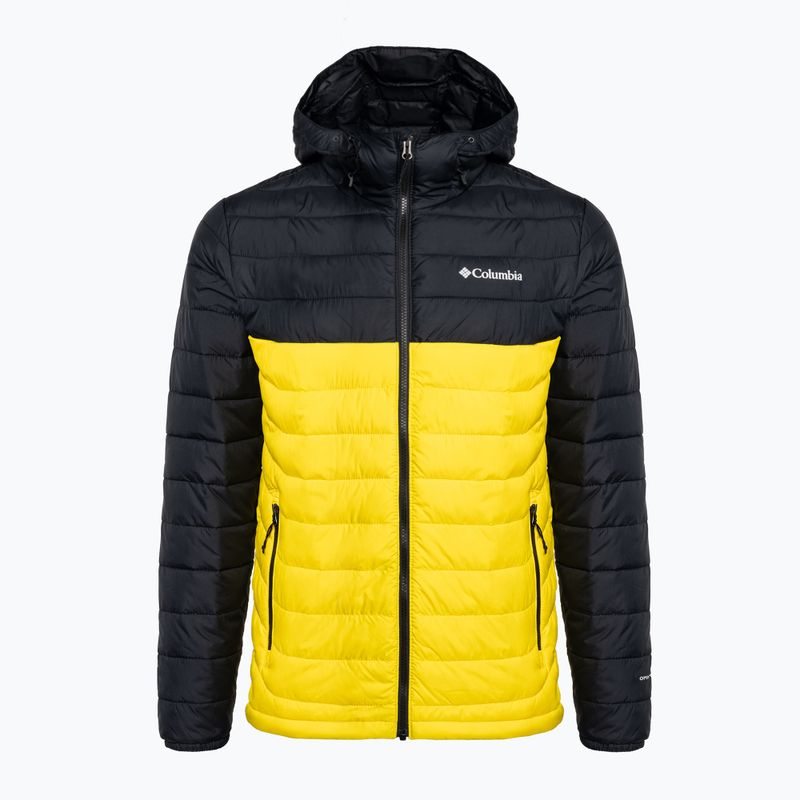 Columbia Powder Lite Hooded мъжко пухено яке черно/жълто 1693931 6