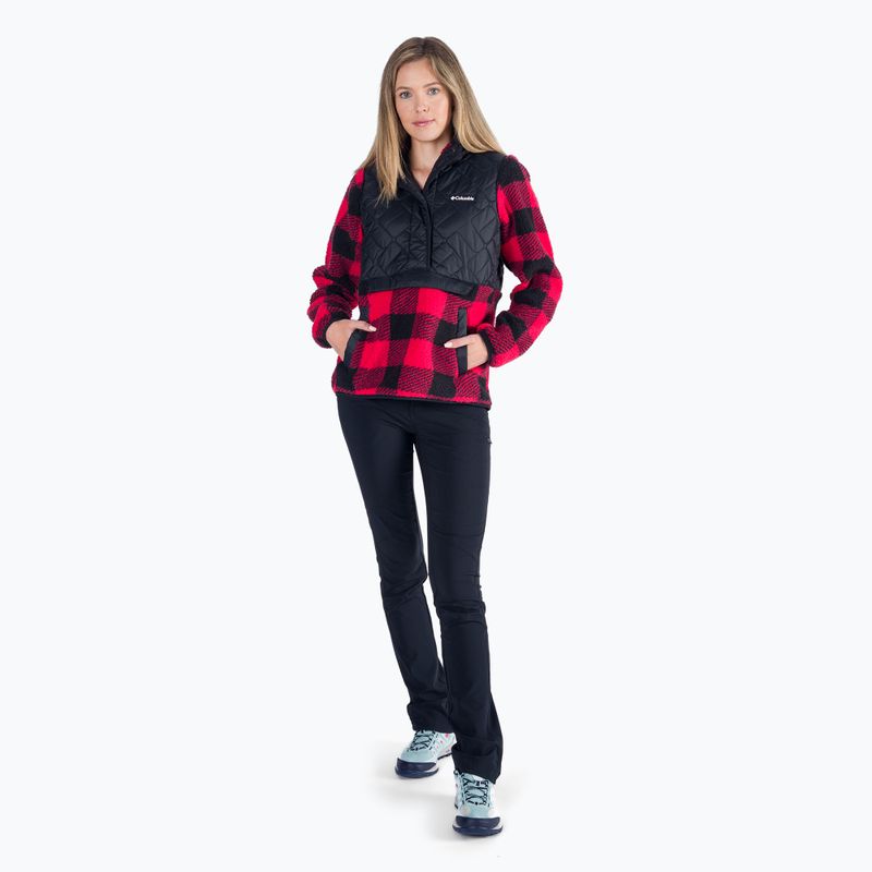 Дамски суитчър с качулка Columbia Sweet View Fleece Black/red lily check 7