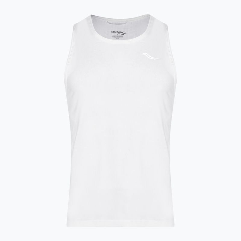 Мъжки потник за бягане Saucony Stopwatch Singlet white