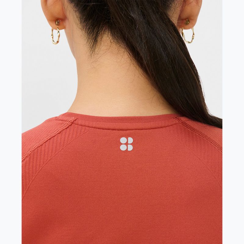 Дамска тениска за йога Sweaty Betty Athlete Crop Seamless Workout terrazzo red 5