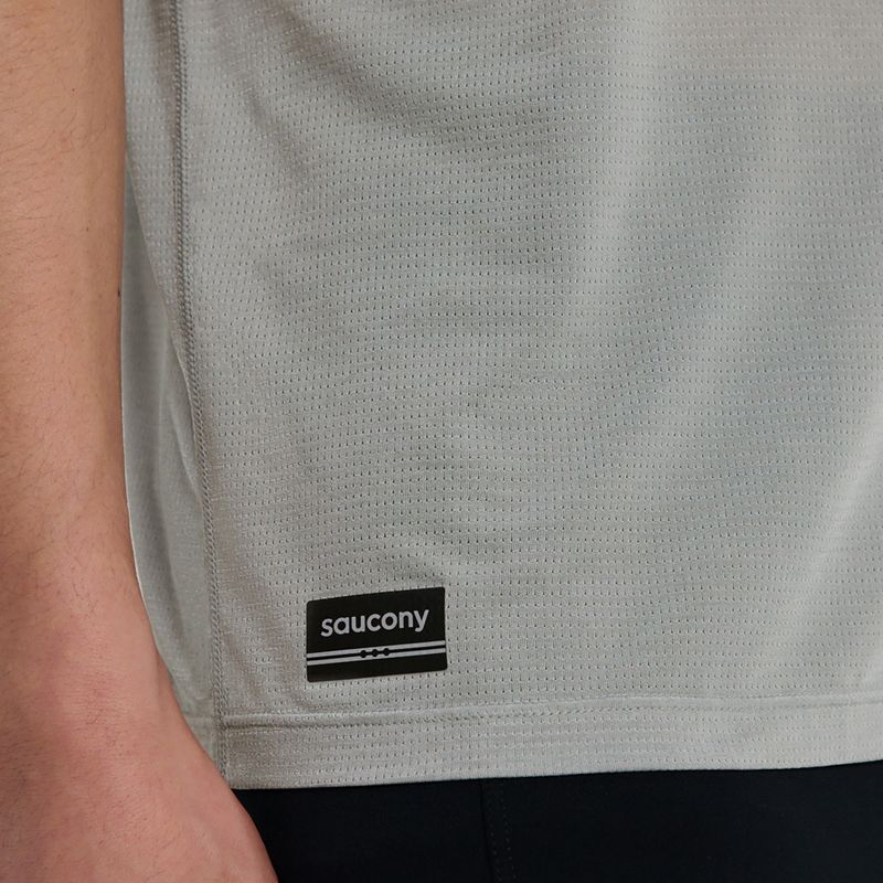 Мъжка тениска за бягане Saucony Stopwatch light grey heather 5