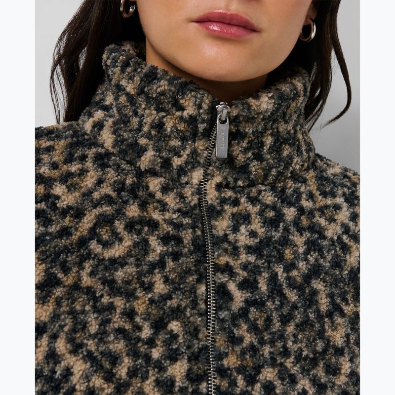 Дамски суитшърт Sweaty Betty Plush Contrast Zip Up Fleece brown ink leopard print 5