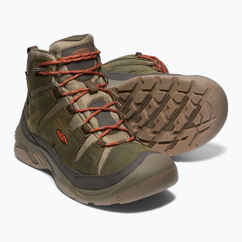KEEN Circadia Mid WP мъжки ботуши за трекинг тъмна маслина/потърс глина 14