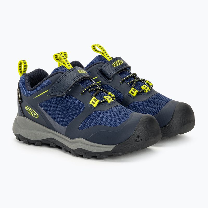 Детски туристически обувки KEEN Wanduro Low WP sky captain/evening primrose 4